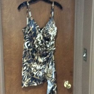 Leopard sparkly criss cross top